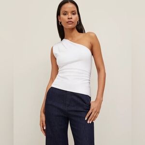 Ann Taylor One Shoulder Top White Size Large